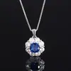 Joias novas 2024 Zhuangshengsheng cobre banhado a ouro simulação cristal azul pontiagudo redondo estilo simples conjunto feminino 7-6mm