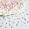 Decorações de Nail Art de Concha Perolada Vermelha da Moda Gelo Translúcido Aurora Oceano Misturado Estrela do Mar Leque Capa de Celular Decoração de Copo