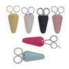Funda protectora de cuero PU para tijeras transfronteriza, funda para tijeras de coser a color, portátil, herramienta de belleza para dar forma a las cejas, funda protectora