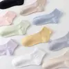 Meias Brancas Meias Femininas Verão Finas Não Algodão Puro Absorventes de Suor Meias Sem Costura Desodorantes Respiráveis Cor Doce Meias Cano Baixo Doces