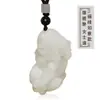 Atacado Jade de Xinjiang Hetian Jade Branco Pixiu Pingente Colar Masculino e Feminino Jade Transferência de Fortuna Pingente de Casal Joias