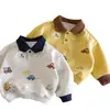 Sudadera para niños, estilo primavera y otoño, top versátil y moderno de manga larga para niños y niñas, polo con cuello, ropa casual para bebé