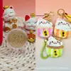 Colgante de oro pequeño para pastel "Paz y Alegría" de oro 999, serie de gatitos de peluche con cordón, un regalo promocional para tiendas de oro