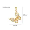 Cobre Ouro RealBorboleta de Luz Quebrada Cristal Zircônia Cruz da Moda Atravessando Fronteiras DIY Joias Pingente Micro-Incustado de Zircônia de Cobre