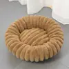 Cama para gato transfronteriza, cama para mascotas de interior, adecuada para todas las estaciones, forma redonda, felpa de pelo de conejo de invierno, engrosada para abrigar, cama para perro, tapete para mascotas