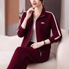 Conjunto Esportivo de Alta Qualidade para Mulheres Primavera & Outono 2025 Casual Elegante Redutor de Idade Chic Jaqueta de Corrida Feminina Conjunto de Duas Peças da Marca
