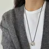 Collar Minimalista Corazón Estilo Fresco Plata Brillante Gota de Agua para Mujer Cadena Cordón Negro Suéter de Otoño Modelo Nuevo 2025