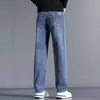 Jeans masculino para atacado transfronteiriço, marca da moda, calça casual reta solta, elástica, calça de trabalho durável
