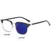 Gafas planas fotocromáticas con montura de ceja retro, gafas planas anti luz azul de negocios para hombre transfronterizas, gafas protectoras para gaming de e-sports