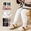Nuevas Mallas Infantiles Más Terciopelo Engrosadas Color Sólido Lazo Niña Bebé Pantalón Capa Base Ropa Exterior para Bebés Calcetines Capa Base