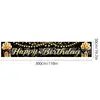 Novos adereços de decoração de aniversário transfronteiriços: Bandeiras decorativas de poliéster 100D, tecido para fundo de aniversário, faixas e dísticos personalizados