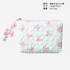 Bolsa de mano acolchada estilo coreano con lazo y colgante de perla, bolsa de almacenamiento, monedero portátil para chicas