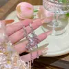 Pendientes Largos Únicos con Borla de Circonita Super Brillante con Aguja de Plata 925, Pendientes de Botón tipo Hada, Pendientes Versátiles Exquisitos de Diosa Elegante