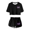 Kuromi kuromi Anime Ombligo Camiseta de Manga Corta Conjunto de Shorts Surrounding Bidimensional Dulce Estilo Japonés Lindo