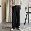 Pantalones de Otoño Sencillos para Hombre Color Sólido Profesionales de Negocios Rectos Casuales Sueltos de Alta Calidad Pantalones de Traje Adelgazantes Pantalones de Traje Modernos