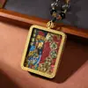 Edição de Ano Novo Moeda dos Cinco Imperadores Thangka Pingente Estilo Xizang com Pedra Negra e Decoração de Pingente Estilo Étnico