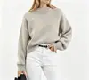 Colección de primavera y otoño para mujer de la marca independiente Wish: Suéter de punto estilo europeo y americano, cuello redondo, corte holgado, diseño cómodo y sencillo, disponible en stock