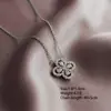 Collar de Trébol de Cuatro Hojas con Incrustaciones de Circonita y Diamantes Completos de Cobre de Moda Popular Transfronterizo para Mujer, Joyería de Cadena para Clavícula de Acero de Titanio Versátil de Lujo Ligero