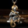 Collar Colgante Benmingfo de Plata 925 Chapada Guanyin de las Mil Manos Oculto Vacío Toro Tigre Respeto Inamovible Dios Guardián del Pollo