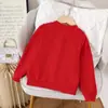 Comercio Exterior Transfronterizo Otoño Nuevo Chaqueta Roja de Manga Larga con Lazo Tridimensional Color Sólido Ropa para Niñas y Niños Venta al por Mayor