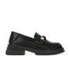 Novos Mocassins Estilo Britânico de Primavera com Moedas Douradas, Saltos Grossos, Solas Macias, Solas Grossas, Sapatos Pequenos de Couro para Mulheres