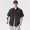 Ropa de Hombre Fengshe / Camisa de Manga Corta para Hombre Verano Seda de Hielo Delgada 2026 Nueva Corte Holgado Tie-Dye Camisa Casual