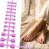 Venta Caliente de Amazon Uñas de Pie Portátiles de Color Liso 24 Piezas Uñas Postizas Mate de Alta Calidad Accesorios para Uñas Postizas