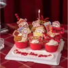 Vasos de Papel para Cupcakes de Año Nuevo, Capacillos de Papel, Vasos para Hornear Resistentes al Horno, Caja de Empaque Roja Año del Caballo 2026, Pequeña