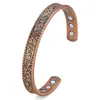 Pulsera Magnética con Patrón de Cobre Rojo Antiguo de Venta Caliente Europea y Americana, Fuente de Aliexpress Amazon, Ajustable en Forma de C de Flor Mariposa