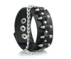 Moda transfronteriza moda europea y americana pulsera de cuero tejida personalizada pulsera de cuero punk para hombre
