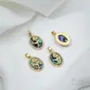 Accesorios para Collares al por Mayor Chapado en Oro Claro de 14K Zirconio Azul Mariposa Tulipán Flor de Rosa Colgante Colgante de Collar para Joyería DIY