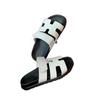 Sandalias planas de verano 2025 con bloques de color en forma de H para mujer, pantuflas casuales con velcro, mismo estilo que Erjiu
