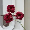 Vermelho vinho popular material de flor de simulação Eucalipto Hortênsia palma vermelha rosa vermelha com salão de casamento estrada atacado