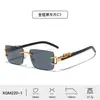 Nuevas gafas de sol cuadradas sin montura templos decorados con estampado de leopardo de lujo ligero americano tendencia personalizada sensación de alta gama venta al por mayor