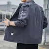 Chamarra tipo camisa de trabajo para hombre para primavera y otoño, duradera, resistente a la suciedad, protección solar, ropa de trabajo, camisa casual texturizada