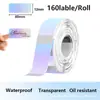 Papel de etiqueta térmica transparente transfronterizo adecuado para Q21/D30, etiqueta térmica láser autoadhesiva con degradado rosa-amarillo 12x40