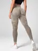 Calça de Yoga Europeia e Americana Sem Costura Lavada Fosca Feminina Apertada Esportiva Cintura Alta Levanta Bumbum Pêssego Calça Fitness