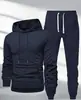 Conjunto de Moletom com Capuz e Calça Jogger Masculino Tamanho Europeu para Primavera e Outono, Roupa Esportiva Casual Versátil