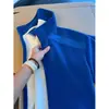 Sudadera cárdigan de pareja color azul Klein dopamina para hombre, diseño de otoño, chaqueta con cuello mao y un elegante diseño en los hombros