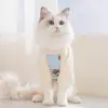 Roupas para gatos para primavera e verão, estilo fino, estampa total de bolinhas, estampa de urso, color blocking, conjunto de quatro patas que cobre a barriga para Bichon Frisé e cães pequenos