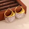 Moda Transfronteriza Estilo Europeo y Americano Pendientes de Resina Color Café con Textura Metálica Exagerada, Pendientes Vintage de Lujo Ligero, Venta al por Mayor desde Fabricante