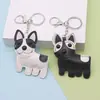 Encantador Estilo Blanco y Negro Serie Miu Bulldog Francés Cachorro Estrella Colgante para Bolso de Cuero, Accesorio Versátil Creativo de Nicho
