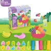 Brinquedos de argila colorida de unicórnio transfronteiriços dinossauro plasticina casa de brincar conjunto primeira infância crianças argila argila molde atacado