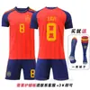 Camiseta de España para el Mundial 2026 No. 19 Yamal No. 20 Conjuntos de Uniforme de Fútbol Pedri Exclusivamente para Exportación
