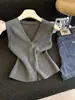 Diseño de Cuello de Color Sólido, Top de Punto Adelgazante sin Mangas, Nuevo Chaleco Cardigan Estilo Primavera para Mujer