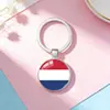 Llavero de gema de tiempo de bandera nacional de la OTAN Estados Unidos Reino Unido Francia Alemania joyería llavero colgante
