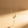 Pin de posicionamiento ajustable con cuenta de oro real de 14K Cadena universal Cadena en forma de O Cadena de cuentas Cadena simple para DIY Collar simple y versátil para mujer