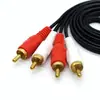 Cable AV Dos a Dos Rojo y Blanco Doble Cabeza de Loto Cable de Audio 2 a 2 RCA Cable de Conexión para TV Computadora Altavoz Amplificador