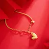 Colar e Pulseira Coração Minimalista de Luz e Sombra para Mulheres, Doce e Único, Luxo Leve, Banhado a Ouro, Não Desbota, Design de Coração Tridimensional