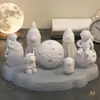 Molde de Resina de Astronauta Lunar DIY Astronauta de Dibujos Animados Yeso de Aromaterapia Decoración de Mesa Molde de Silicona para Apretar